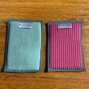 Norwex Dual Sided Sponges Set of 2 Pomegranate and Sage NWT